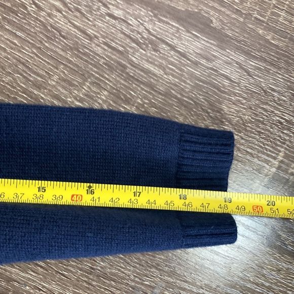 TALBOTS INDIGOO NAVY BLUE FRESH LEMONS INTARSIA SWEATER WOMENS SMALL PETITE - Picture 7 of 10